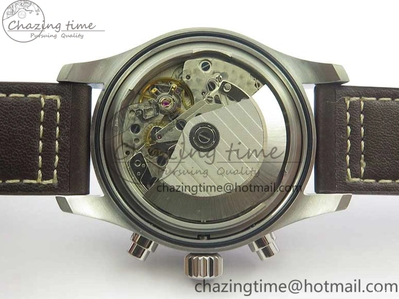 MIROTIME 1221 Pilot Chrono Spitfire IW387903 SS ZF 1:1 Best Edition Black Dial on Brown Leather Strap A OdorResistant 7127